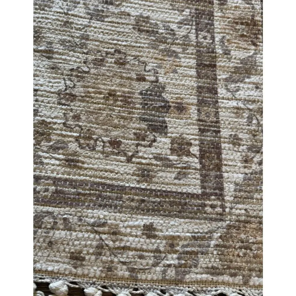 Jaipur Rugs Set 2 Woven Cotton Jute Floral Rug Neutral Knotted Fringe Two Sizes